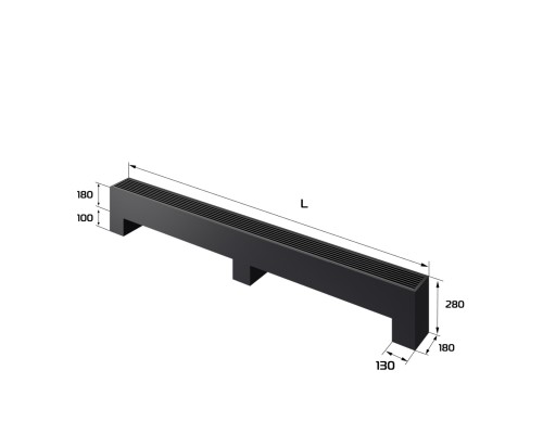 Конвектор напольный Royal Thermo STEP-180/180/2200-3-N-BL-LG-BL