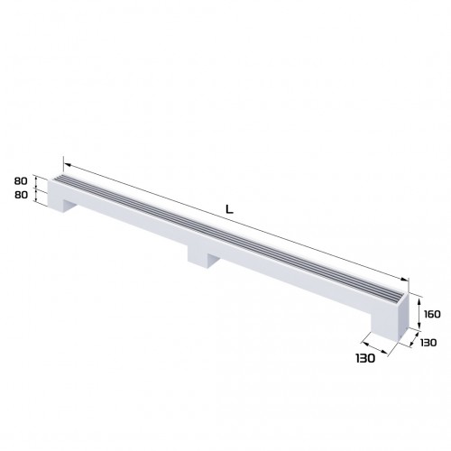 Конвектор напольный Royal Thermo STEP-80/130/2000-1-N-WT-LG-NA