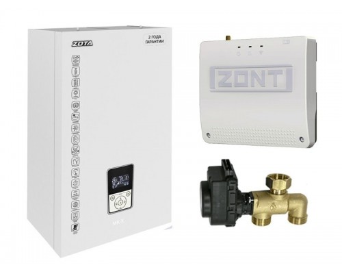 Миникотельная-SET ZOTA MK-X 15 кВт (котел + клапан ГВС ZOTA BPV + ZONT SMART 2.0 + OpenTherm DIN)