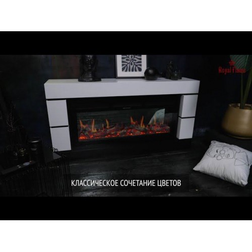 Видеообзор: Каминокомплект Modern белый с черным с очагом 5D V-ART40 от магазина Уютнофф